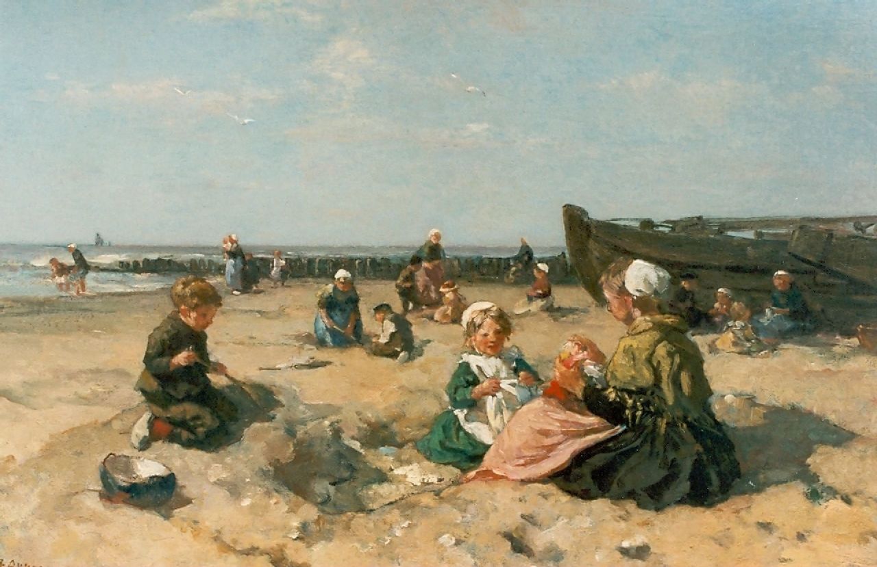Akkeringa J.E.H. | 'Johannes Evert' Hendrik Akkeringa, Spelende kinderen op het strand, olieverf op doek 53,0 x 80,0 cm, gesigneerd linksonder Akkeringa J.E.H. | 'Johannes Evert' Hendrik Akkeringa, Spelende kinderen op het strand, olieverf op doek 53,0 x 80,0 cm, gesigneerd linksonder