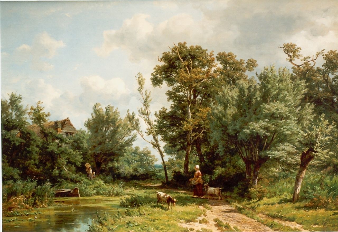 Borselen J.W. van | Jan Willem van Borselen, Boerentafereel, olieverf op doek 45,8 x 68,5 cm, gesigneerd rechtsonder Borselen J.W. van | Jan Willem van Borselen, Boerentafereel, olieverf op doek 45,8 x 68,5 cm, gesigneerd rechtsonder