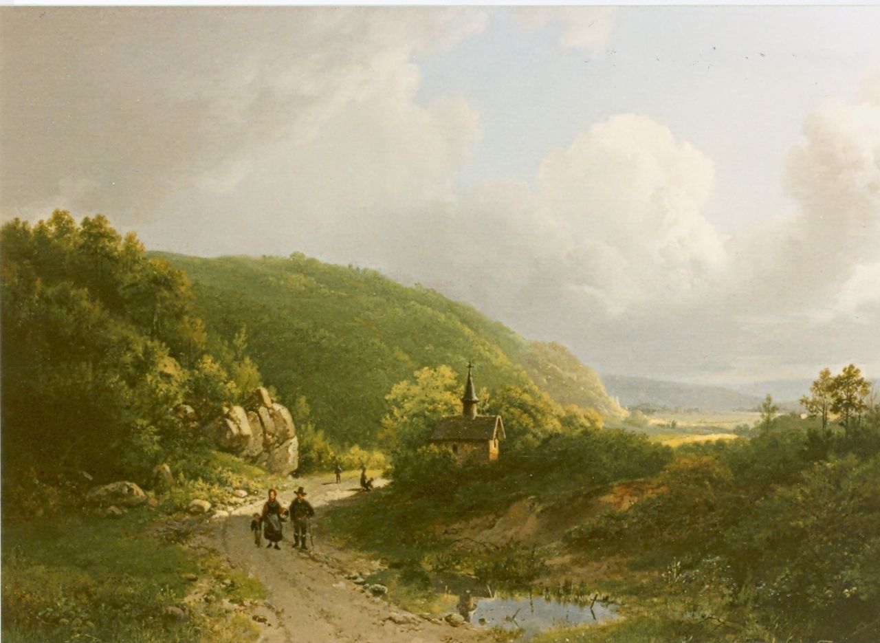 Koekkoek B.C. | Barend Cornelis Koekkoek, Heuvelachtig zomerlandschap, olieverf op doek 37,5 x 47,0 cm, gesigneerd middenonder en gedateerd 1833 Koekkoek B.C. | Barend Cornelis Koekkoek, Heuvelachtig zomerlandschap, olieverf op doek 37,5 x 47,0 cm, gesigneerd middenonder en gedateerd 1833