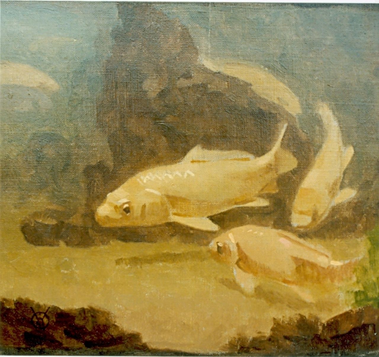 Dijsselhof G.W. | Gerrit Willem Dijsselhof, Goudkarpers, olieverf op doek 19,5 x 22,0 cm Dijsselhof G.W. | Gerrit Willem Dijsselhof, Goudkarpers, olieverf op doek 19,5 x 22,0 cm
