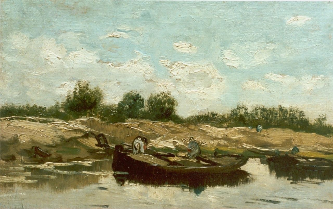 Gabriel P.J.C.  | Paul Joseph Constantin 'Constan(t)' Gabriel, Zandafgraving, olieverf op doek op paneel 22,0 x 35,5 cm