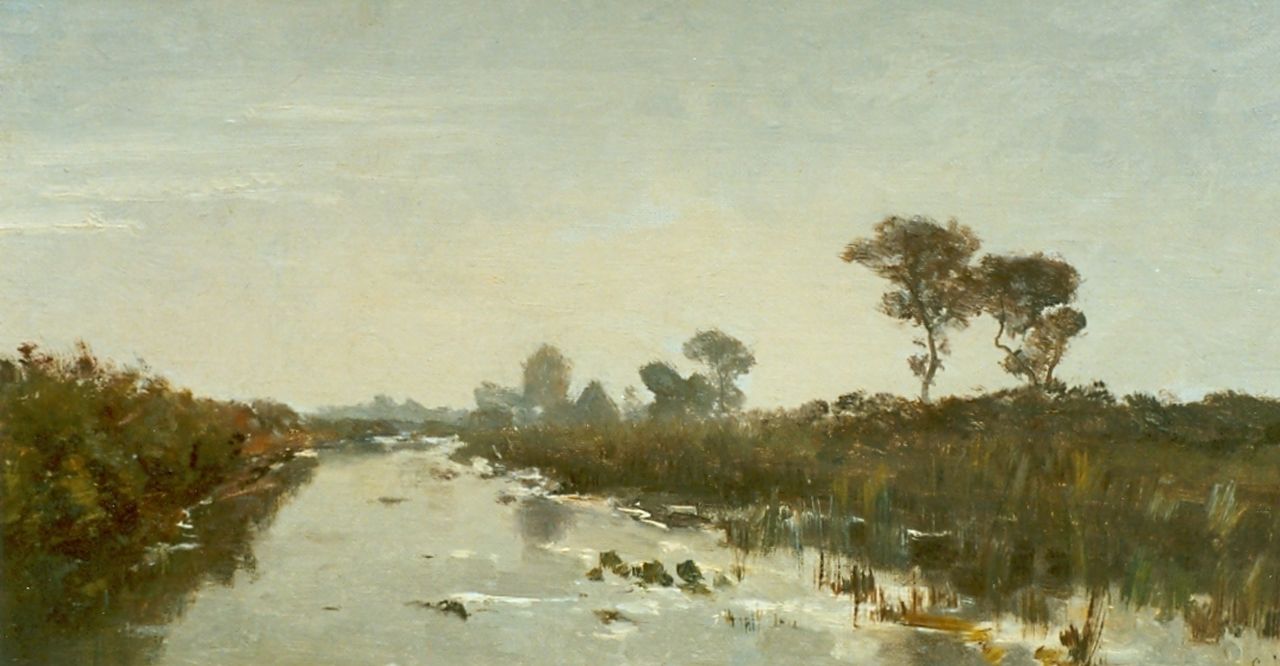 Gabriel P.J.C. | Paul Joseph Constantin 'Constan(t)' Gabriel, Vaart in polderlandschap, olieverf op doek op paneel 22,7 x 43,6 cm, gesigneerd rechtsonder Gabriel P.J.C. | Paul Joseph Constantin 'Constan(t)' Gabriel, Vaart in polderlandschap, olieverf op doek op paneel 22,7 x 43,6 cm, gesigneerd rechtsonder