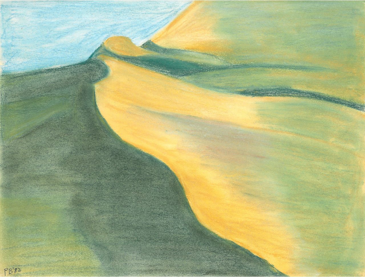 Lippe-Biesterfeld 'Prins Bernhard' B.L.F.E.J.C.K.G.P. van | Bernhard van Lippe-Biesterfeld 'Prins Bernhard', Berglandschap, pastel op papier 27,0 x 35,5 cm, gesigneerd met ini P.B. linksonder en gedateerd '82