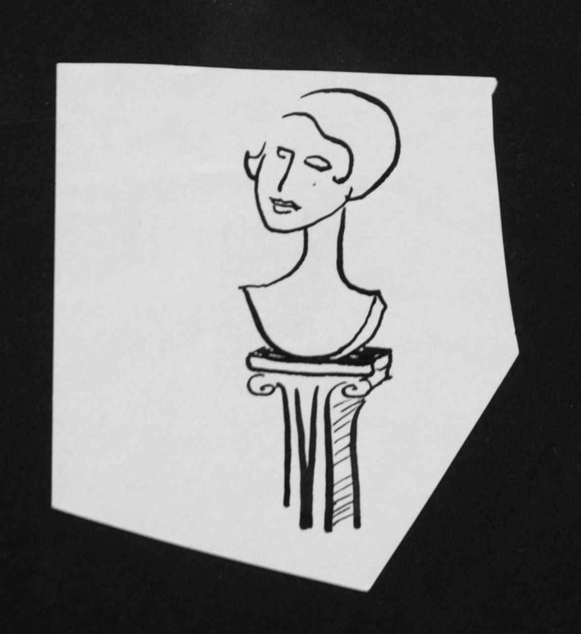 Oranje-Nassau (Prinses Beatrix) B.W.A. van | Beatrix Wilhelmina Armgard van Oranje-Nassau (Prinses Beatrix), Sculptuur, potlood en Oost-Indische inkt op papier 8,2 x 7,5 cm, te dateren augustus 1960 Oranje-Nassau (Prinses Beatrix) B.W.A. van | Beatrix Wilhelmina Armgard van Oranje-Nassau (Prinses Beatrix), Sculptuur, potlood en Oost-Indische inkt op papier 8,2 x 7,5 cm, te dateren augustus 1960