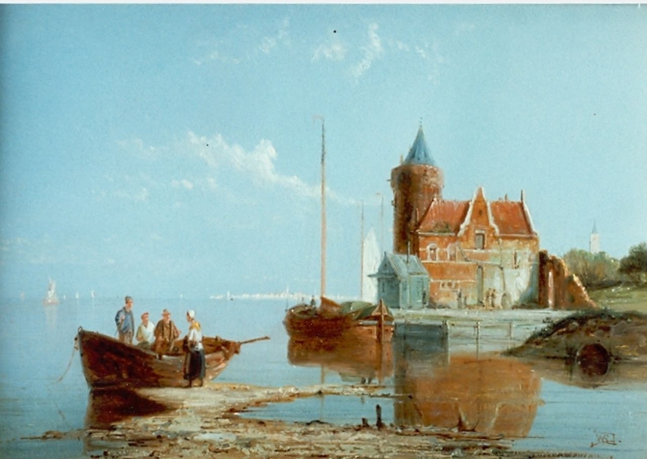 Dommerson W.R.  | William Raymond Dommerson, Gezicht op het huis 'De Waag', Amsterdam, olieverf op paneel 18,0 x 25,7 cm, gesigneerd rechtsonder