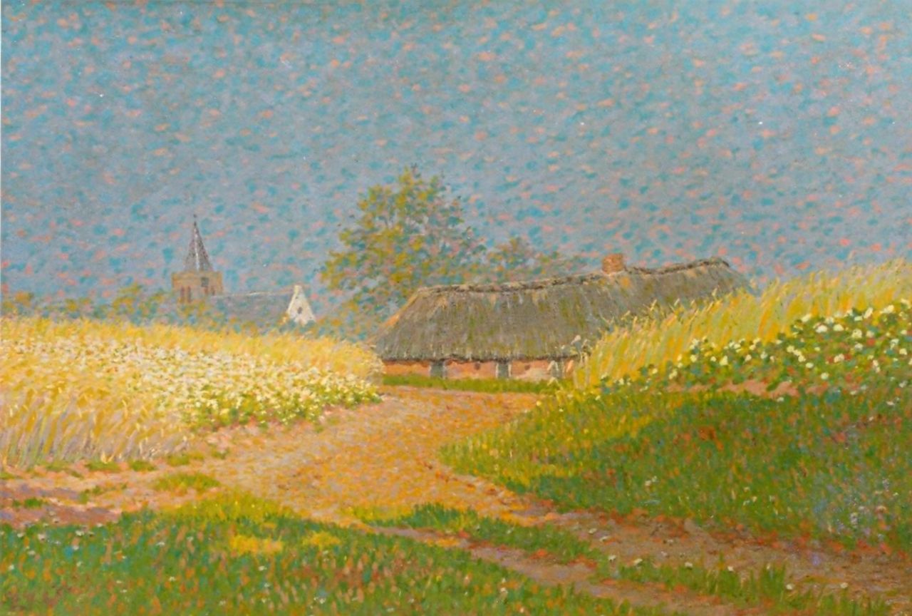 Breman A.J. | Ahazueros Jacobus 'Co' Breman, De weg naar het dorpje Blaricum, olieverf op doek 38,0 x 53,0 cm Breman A.J. | Ahazueros Jacobus 'Co' Breman, De weg naar het dorpje Blaricum, olieverf op doek 38,0 x 53,0 cm