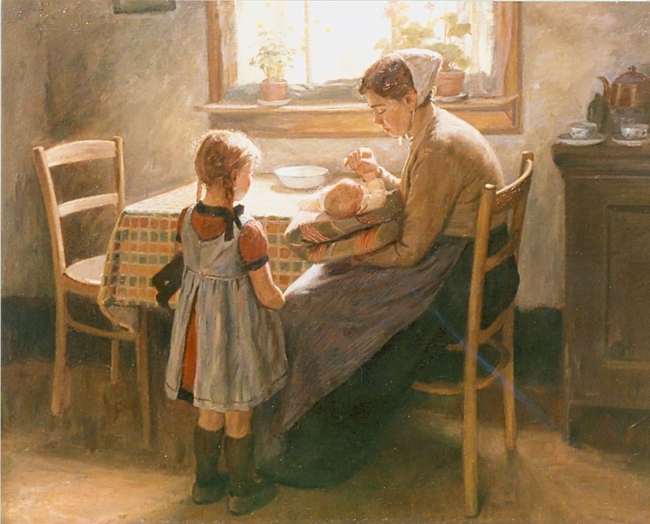 Boxel P.J. van | Pieter Jacobus 'Piet' van Boxel, Dochters van de schilder, olieverf op doek 79,0 x 99,5 cm, gesigneerd rechtsonder
