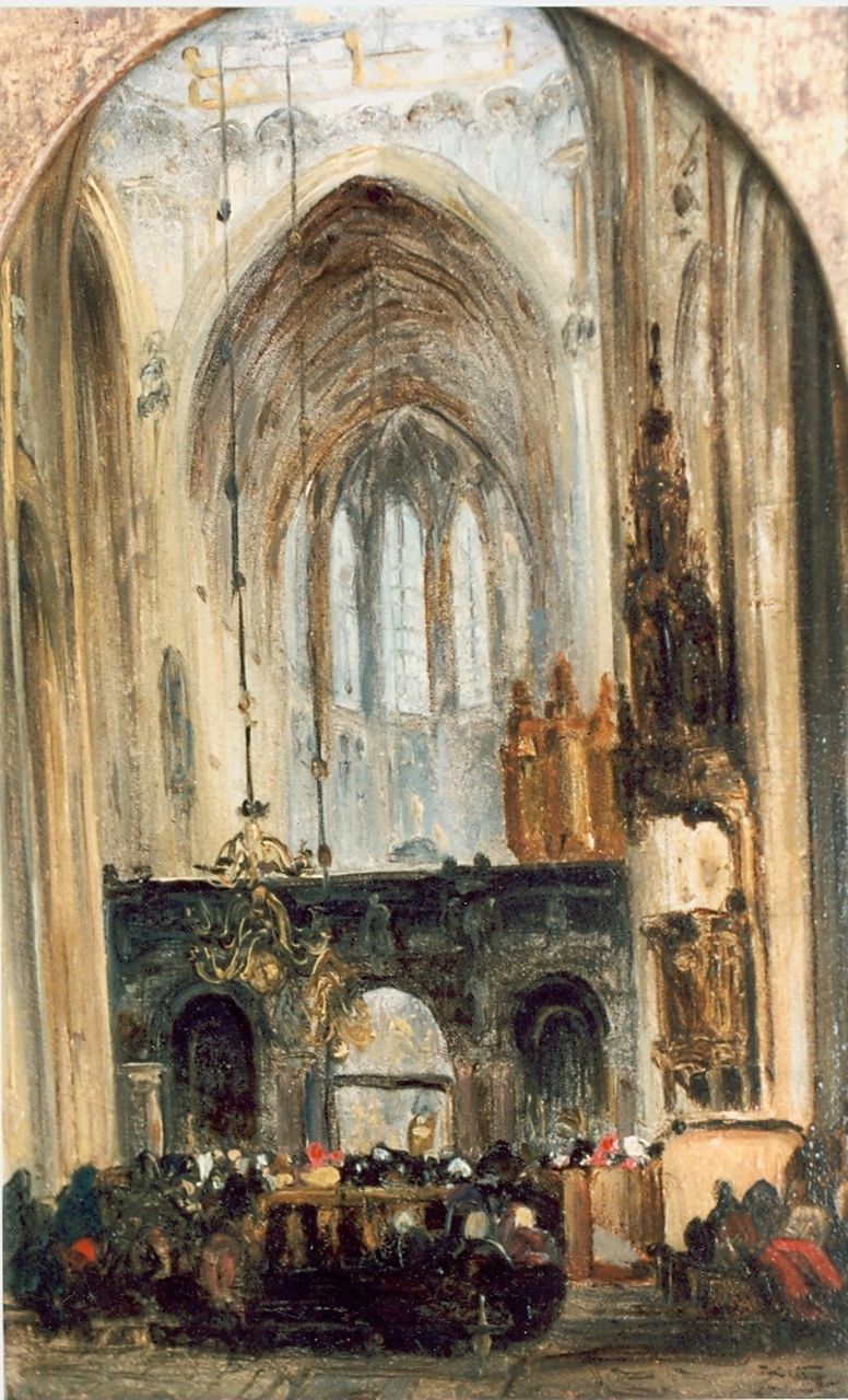 Bosboom J. | Johannes Bosboom, Kerkinterieur, olieverf op paneel 23,0 x 15,0 cm Bosboom J. | Johannes Bosboom, Kerkinterieur, olieverf op paneel 23,0 x 15,0 cm