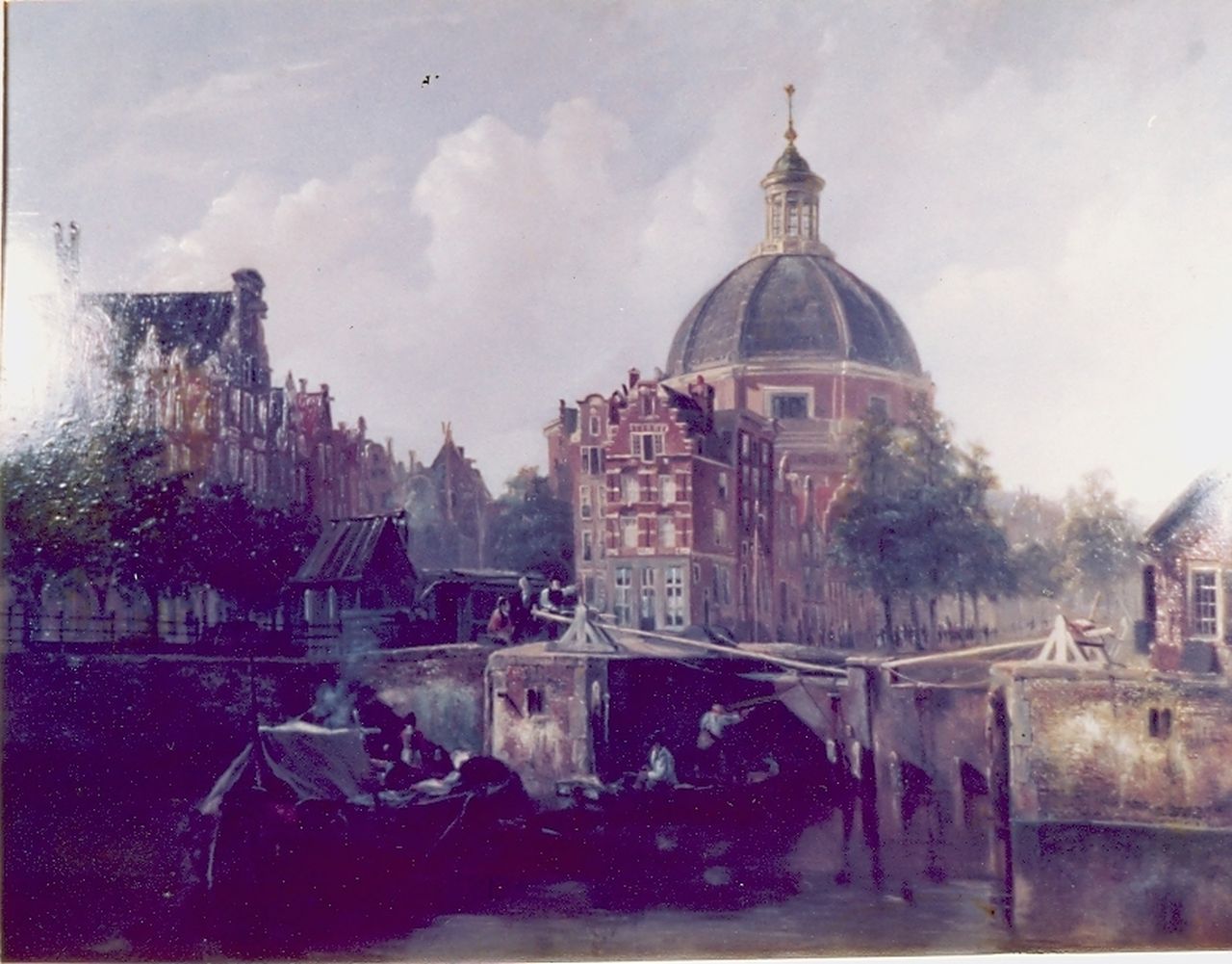 Bosboom J. | Johannes Bosboom, Amsterdams stadsgezicht, met de Koepelkerk, olieverf op paneel Bosboom J. | Johannes Bosboom, Amsterdams stadsgezicht, met de Koepelkerk, olieverf op paneel