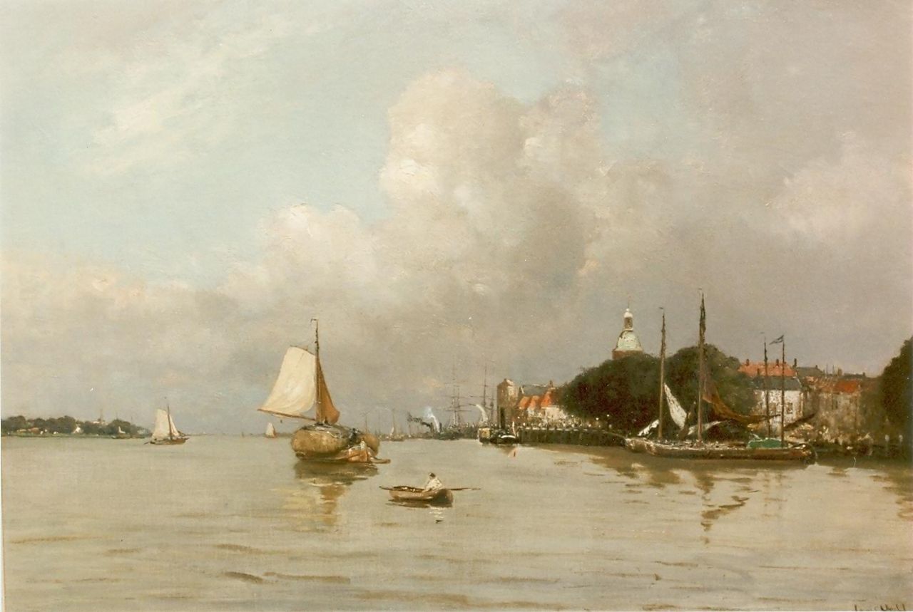 Apol L.F.H. | Lodewijk Franciscus Hendrik 'Louis' Apol, Haven van Dordrecht, olieverf op doek 55,5 x 80,5 cm, gesigneerd rechtsonder Apol L.F.H. | Lodewijk Franciscus Hendrik 'Louis' Apol, Haven van Dordrecht, olieverf op doek 55,5 x 80,5 cm, gesigneerd rechtsonder