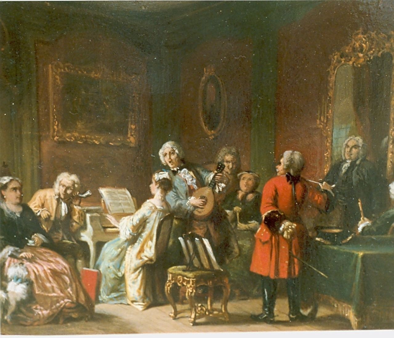 Bles D.J. | David Joseph Bles, Huiskamer concert, olieverf op paneel 17,0 x 20,0 cm, gesigneerd rechtsboven en gedateerd '56 Bles D.J. | David Joseph Bles, Huiskamer concert, olieverf op paneel 17,0 x 20,0 cm, gesigneerd rechtsboven en gedateerd '56