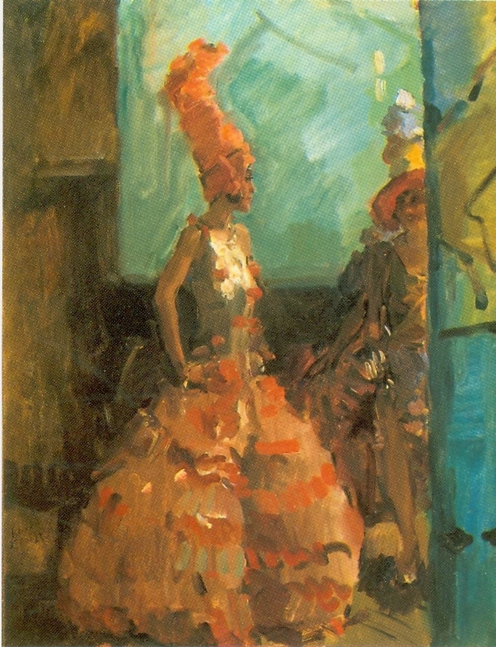 Israels I.L. | 'Isaac' Lazarus Israels, Fien de la Mar in de Bouwmeester-revue op het toneel van het Scale-theater in Den Haag, olieverf op doek 100,0 x 80,0 cm, gesigneerd linksonder en omstreeks 1928 Israels I.L. | 'Isaac' Lazarus Israels, Fien de la Mar in de Bouwmeester-revue op het toneel van het Scale-theater in Den Haag, olieverf op doek 100,0 x 80,0 cm, gesigneerd linksonder en omstreeks 1928