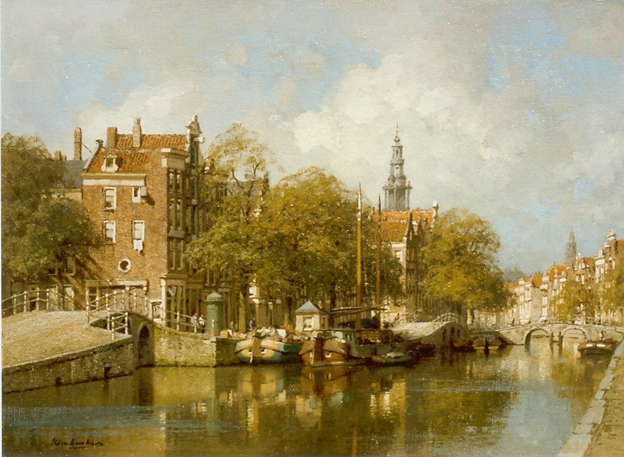 Klinkenberg J.C.K. | Johannes Christiaan Karel Klinkenberg, Amsterdamse gracht, olieverf op doek 39,2 x 53,0 cm, gesigneerd linksonder Klinkenberg J.C.K. | Johannes Christiaan Karel Klinkenberg, Amsterdamse gracht, olieverf op doek 39,2 x 53,0 cm, gesigneerd linksonder