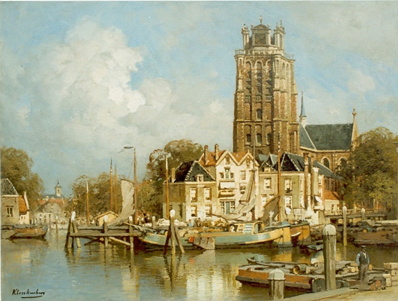 Klinkenberg J.C.K. | Johannes Christiaan Karel Klinkenberg, Gezicht op Dordrecht, olieverf op doek 39,0 x 53,2 cm, gesigneerd linksonder Klinkenberg J.C.K. | Johannes Christiaan Karel Klinkenberg, Gezicht op Dordrecht, olieverf op doek 39,0 x 53,2 cm, gesigneerd linksonder