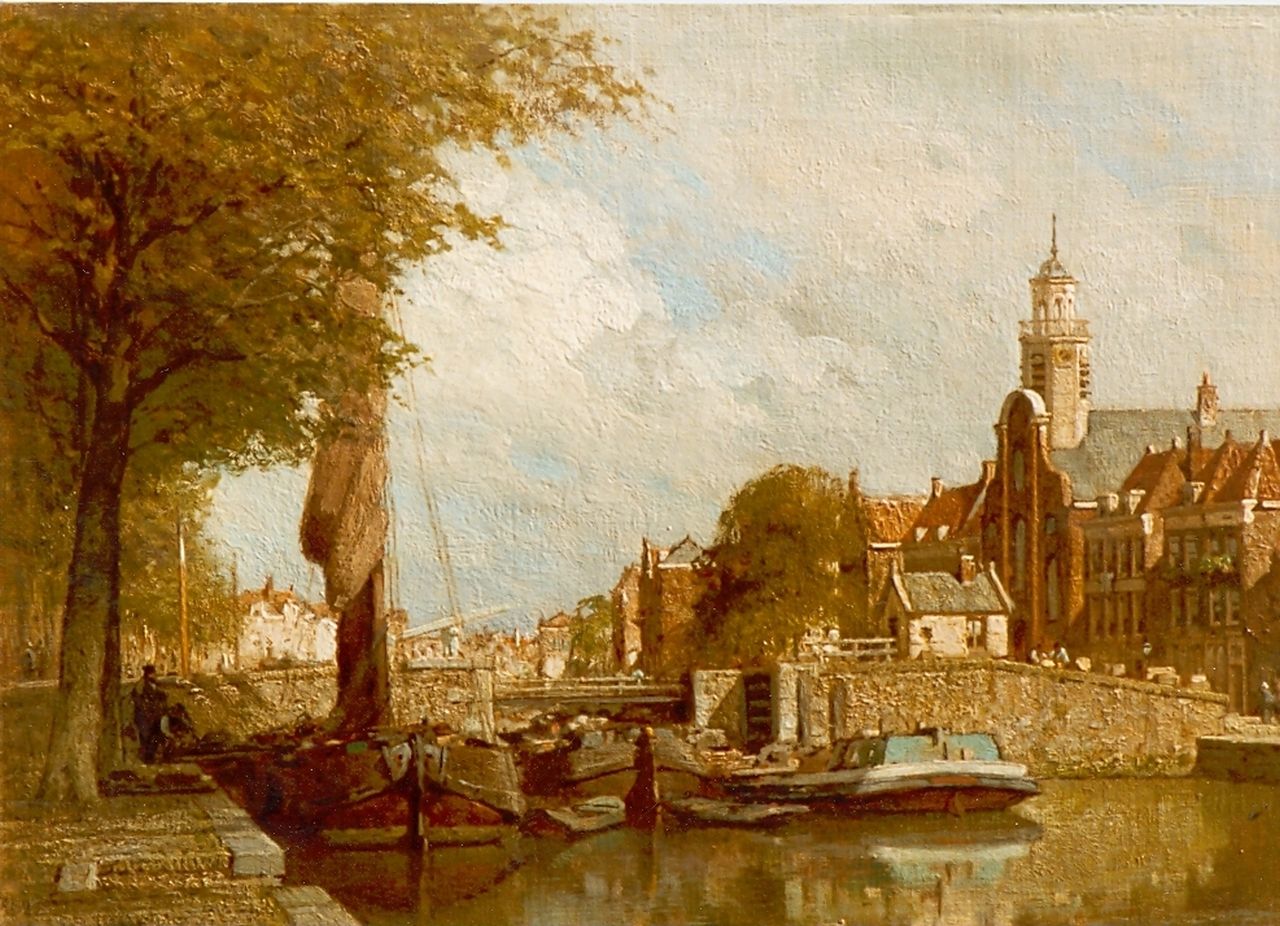 Klinkenberg J.C.K. | Johannes Christiaan Karel Klinkenberg, De Voorhaven te Delfshaven, olieverf op doek 38,5 x 53,5 cm, gesigneerd rechtsonder Klinkenberg J.C.K. | Johannes Christiaan Karel Klinkenberg, De Voorhaven te Delfshaven, olieverf op doek 38,5 x 53,5 cm, gesigneerd rechtsonder