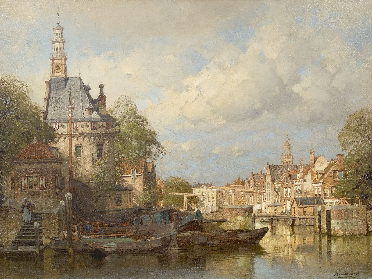 Klinkenberg J.C.K. | Johannes Christiaan Karel Klinkenberg, De Oude Hoofdpoort te Hoorn, olieverf op doek 58,0 x 78,0 cm, gesigneerd rechtsonder Klinkenberg J.C.K. | Johannes Christiaan Karel Klinkenberg, De Oude Hoofdpoort te Hoorn, olieverf op doek 58,0 x 78,0 cm, gesigneerd rechtsonder