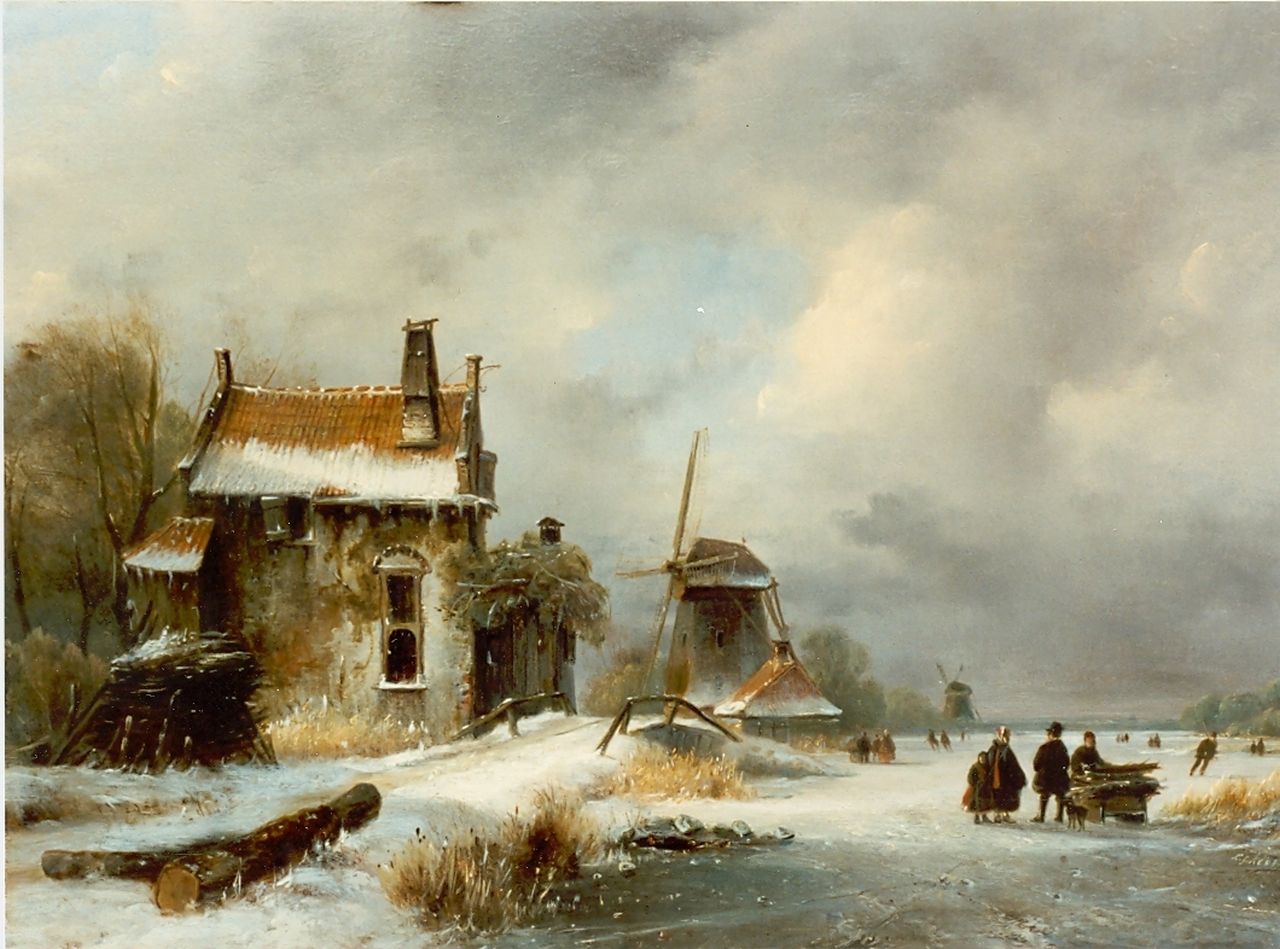 Kleijn L.J. | Lodewijk Johannes Kleijn, Hollandse winter, olieverf op paneel 31,5 x 43,5 cm, gesigneerd rechtsonder Kleijn L.J. | Lodewijk Johannes Kleijn, Hollandse winter, olieverf op paneel 31,5 x 43,5 cm, gesigneerd rechtsonder