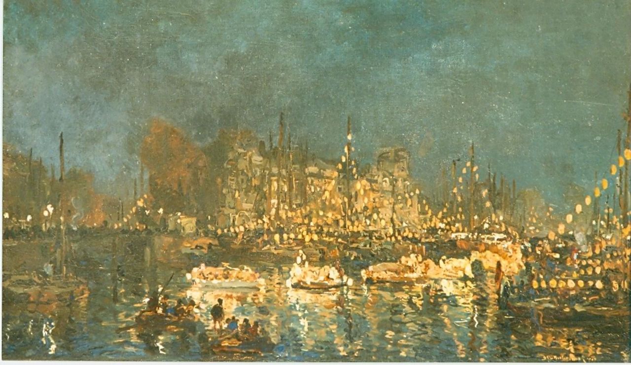 Mastenbroek J.H. van | Johan Hendrik van Mastenbroek, Koninginnedag 1908, olieverf op doek 40,5 x 60,5 cm, gesigneerd rechtsonder en gedateerd 1908 Mastenbroek J.H. van | Johan Hendrik van Mastenbroek, Koninginnedag 1908, olieverf op doek 40,5 x 60,5 cm, gesigneerd rechtsonder en gedateerd 1908