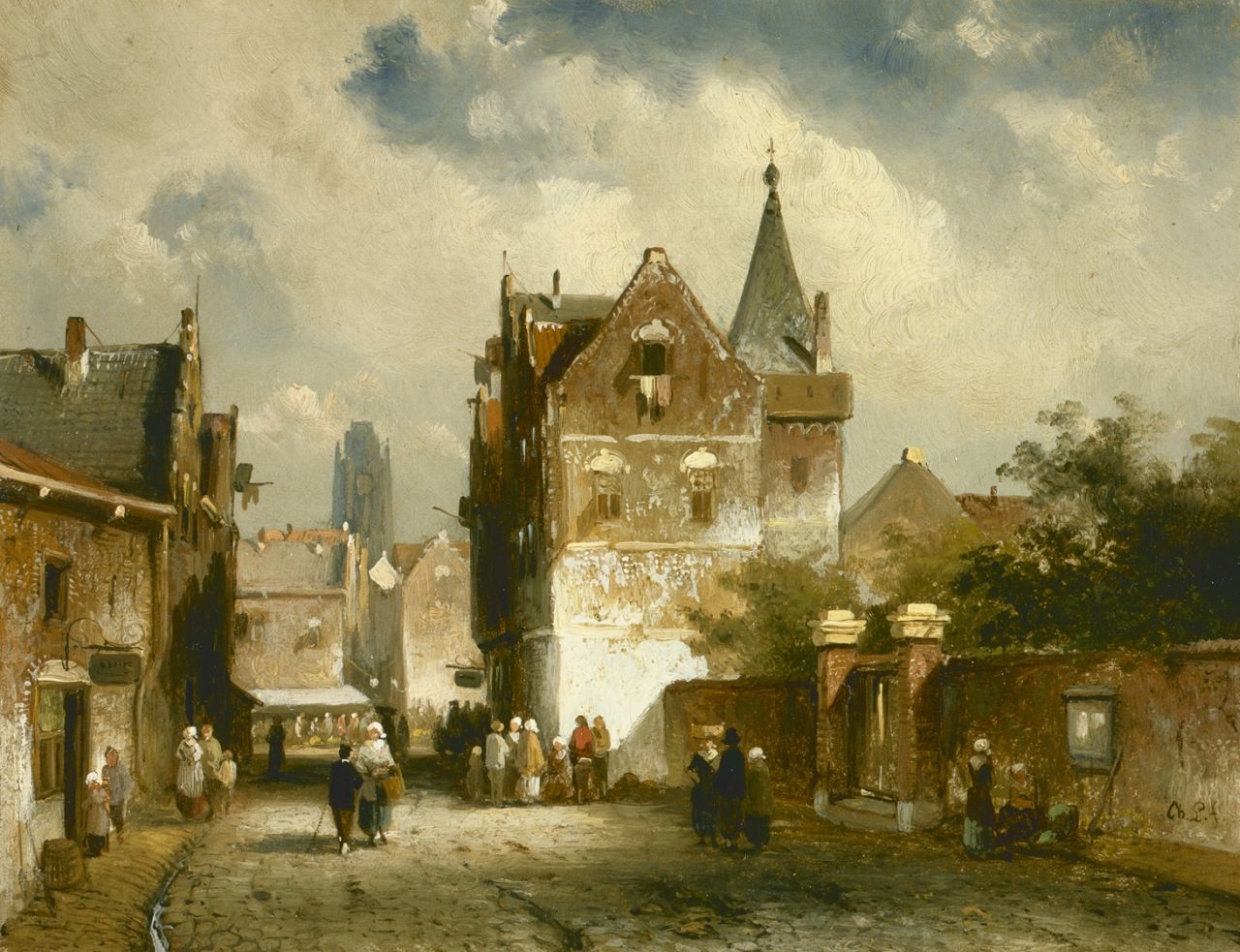 Leickert C.H.J. | 'Charles' Henri Joseph Leickert, Maagdenhuis, olieverf op paneel 14,9 x 19,1 cm, gesigneerd rechtsonder Leickert C.H.J. | 'Charles' Henri Joseph Leickert, Maagdenhuis, olieverf op paneel 14,9 x 19,1 cm, gesigneerd rechtsonder