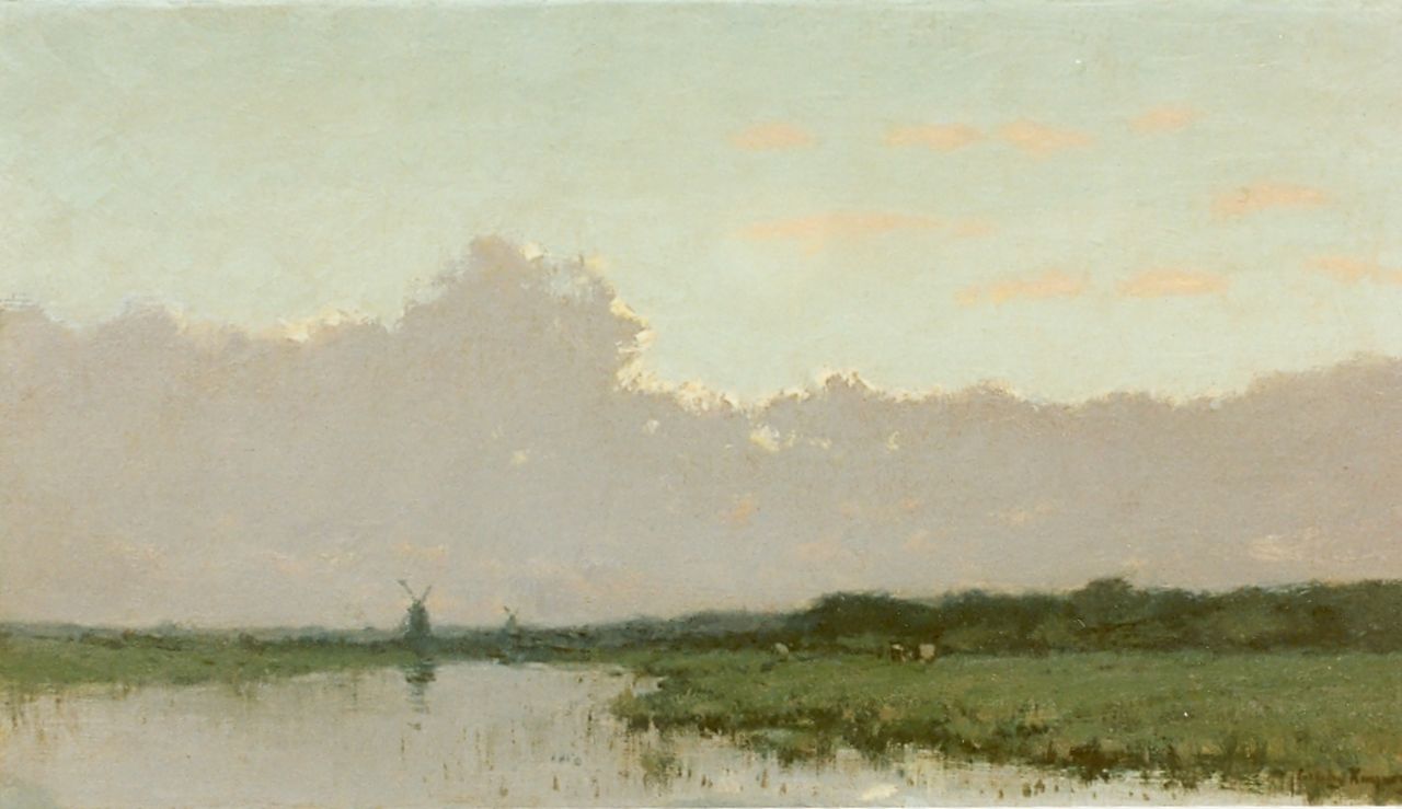 Kuijpers C. | Cornelis Kuijpers, Rivierlandschap met molens, olieverf op doek 21,0 x 39,0 cm Kuijpers C. | Cornelis Kuijpers, Rivierlandschap met molens, olieverf op doek 21,0 x 39,0 cm