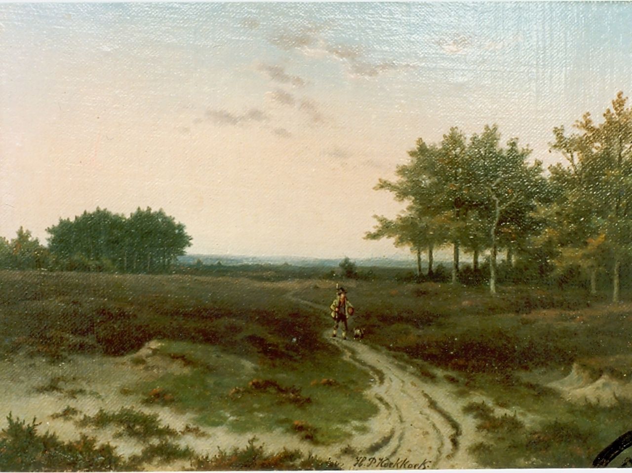 Koekkoek P.H. | Pieter Hendrik 'H.P.' Koekkoek, Heidelandschapje, olieverf op paneel 19,6 x 27,0 cm, gesigneerd rechtsonder Koekkoek P.H. | Pieter Hendrik 'H.P.' Koekkoek, Heidelandschapje, olieverf op paneel 19,6 x 27,0 cm, gesigneerd rechtsonder