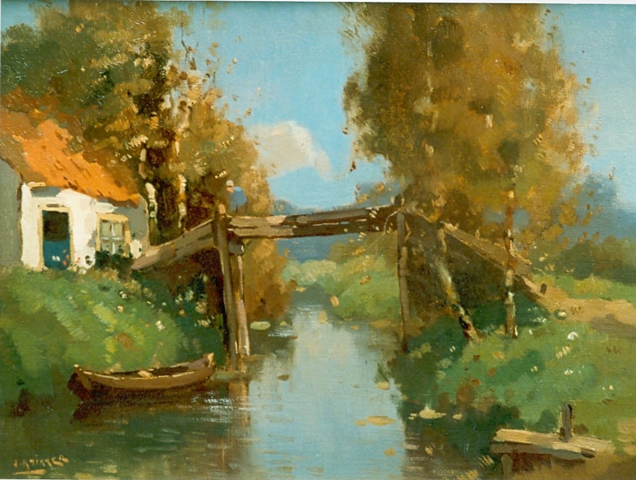 Knikker jr. J.S.  | 'Jan' Simon  Knikker jr., Bruggetje bij Giethoorn, olieverf op doek 30,5 x 40,5 cm, gesigneerd linksonder