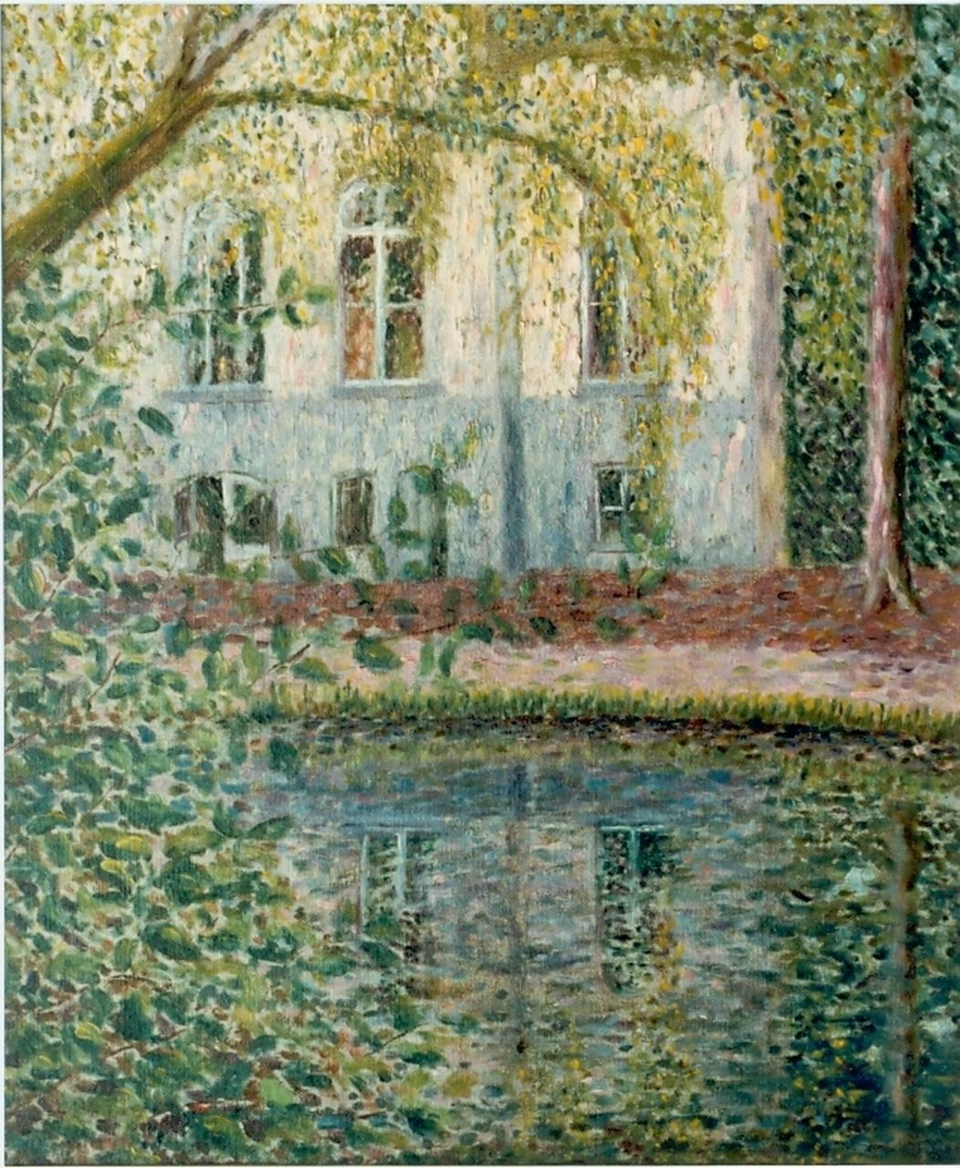 Niekerk M.J. | 'Maurits' Joseph Niekerk, Meer met huis, olieverf op doek 46,0 x 38,0 cm Niekerk M.J. | 'Maurits' Joseph Niekerk, Meer met huis, olieverf op doek 46,0 x 38,0 cm