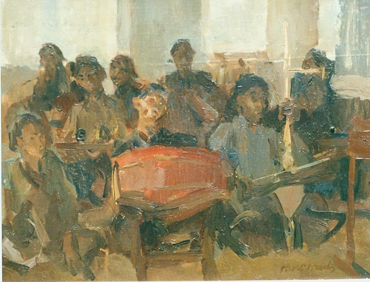 Israels I.L.  | 'Isaac' Lazarus Israels, Balinees orkestje, olieverf op doek 27,5 x 35,5 cm, gesigneerd rechtsonder