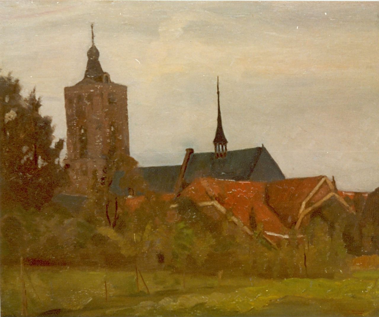 Noltee B.C. | Bernardus Cornelis 'Cor' Noltee, Kerk, olieverf op paneel, gesigneerd rechtsonder Noltee B.C. | Bernardus Cornelis 'Cor' Noltee, Kerk, olieverf op paneel, gesigneerd rechtsonder