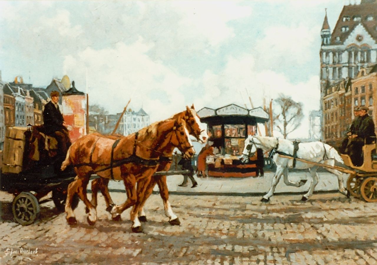Overbeek G.J. van | Gijsbertus Johannes van Overbeek, Het 'Witte Huis' te Rotterdam, olieverf op doek 70,0 x 103,0 cm, gesigneerd linksonder en gedateerd '37 Overbeek G.J. van | Gijsbertus Johannes van Overbeek, Het 'Witte Huis' te Rotterdam, olieverf op doek 70,0 x 103,0 cm, gesigneerd linksonder en gedateerd '37