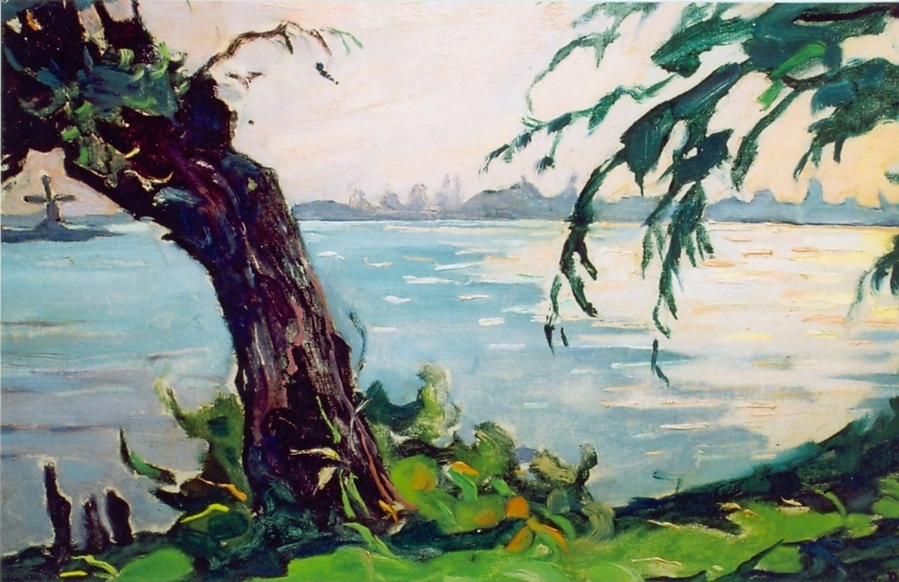 Pieck A.J.  | Adriana Jacoba 'Adri' Pieck, Riviergezicht, olieverf op doek 37,0 x 56,0 cm