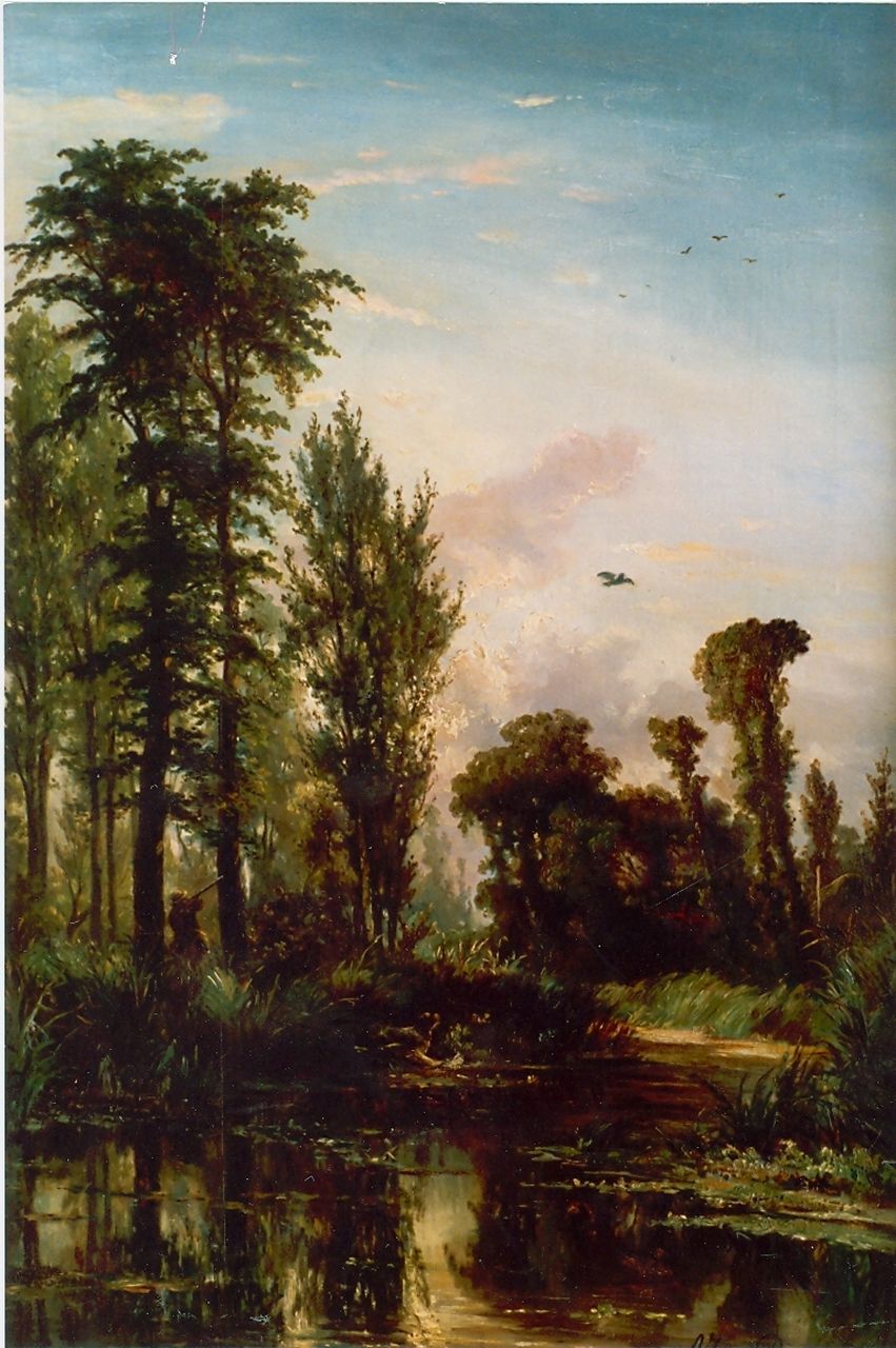 Prooijen A.J. van | Albert Jurardus van Prooijen, Eendejacht, olieverf op doek 116,5 x 79,0 cm, gesigneerd rechtsonder en gedateerd 1883 Prooijen A.J. van | Albert Jurardus van Prooijen, Eendejacht, olieverf op doek 116,5 x 79,0 cm, gesigneerd rechtsonder en gedateerd 1883