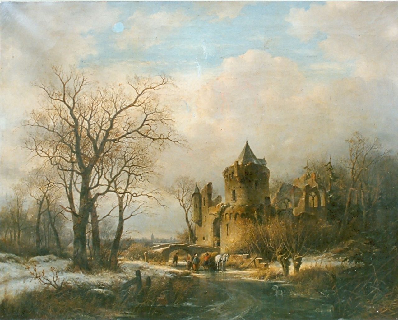 Ravenswaay J. van | Jan van Ravenswaay, Winterlandschap, olieverf op doek 76,6 x 100,2 cm, gesigneerd middenonder en gedateerd 1848 Ravenswaay J. van | Jan van Ravenswaay, Winterlandschap, olieverf op doek 76,6 x 100,2 cm, gesigneerd middenonder en gedateerd 1848