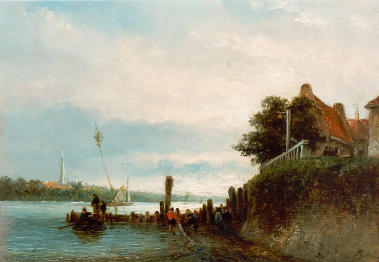 Vertin P.G.  | Petrus Gerardus Vertin, Riviergezicht, olieverf op paneel 15,0 x 22,0 cm
