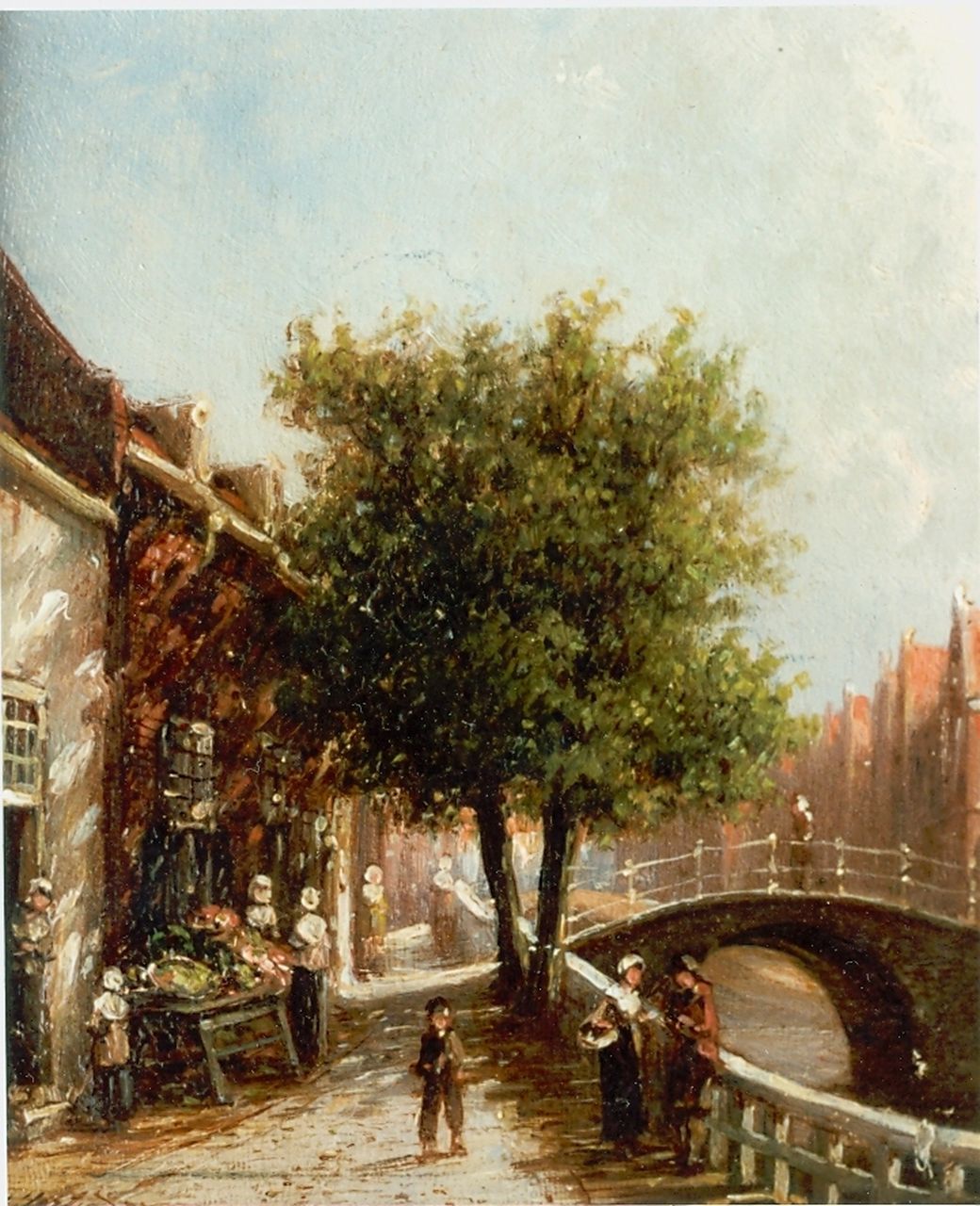 Vertin P.G. | Petrus Gerardus Vertin, Zomers grachtengezicht op Enkhuizen, olieverf op paneel 14,0 x 11,8 cm, gesigneerd linksonder Vertin P.G. | Petrus Gerardus Vertin, Zomers grachtengezicht op Enkhuizen, olieverf op paneel 14,0 x 11,8 cm, gesigneerd linksonder