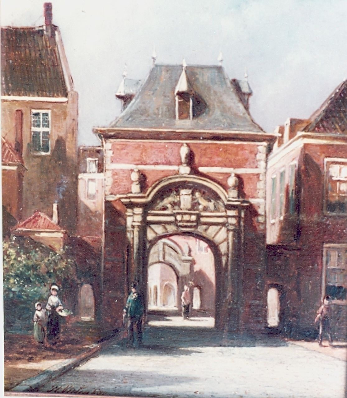 Vertin P.G. | Petrus Gerardus Vertin, Grenadierspoort Binnenhof, Den Haag, olieverf op paneel 15,0 x 19,0 cm Vertin P.G. | Petrus Gerardus Vertin, Grenadierspoort Binnenhof, Den Haag, olieverf op paneel 15,0 x 19,0 cm