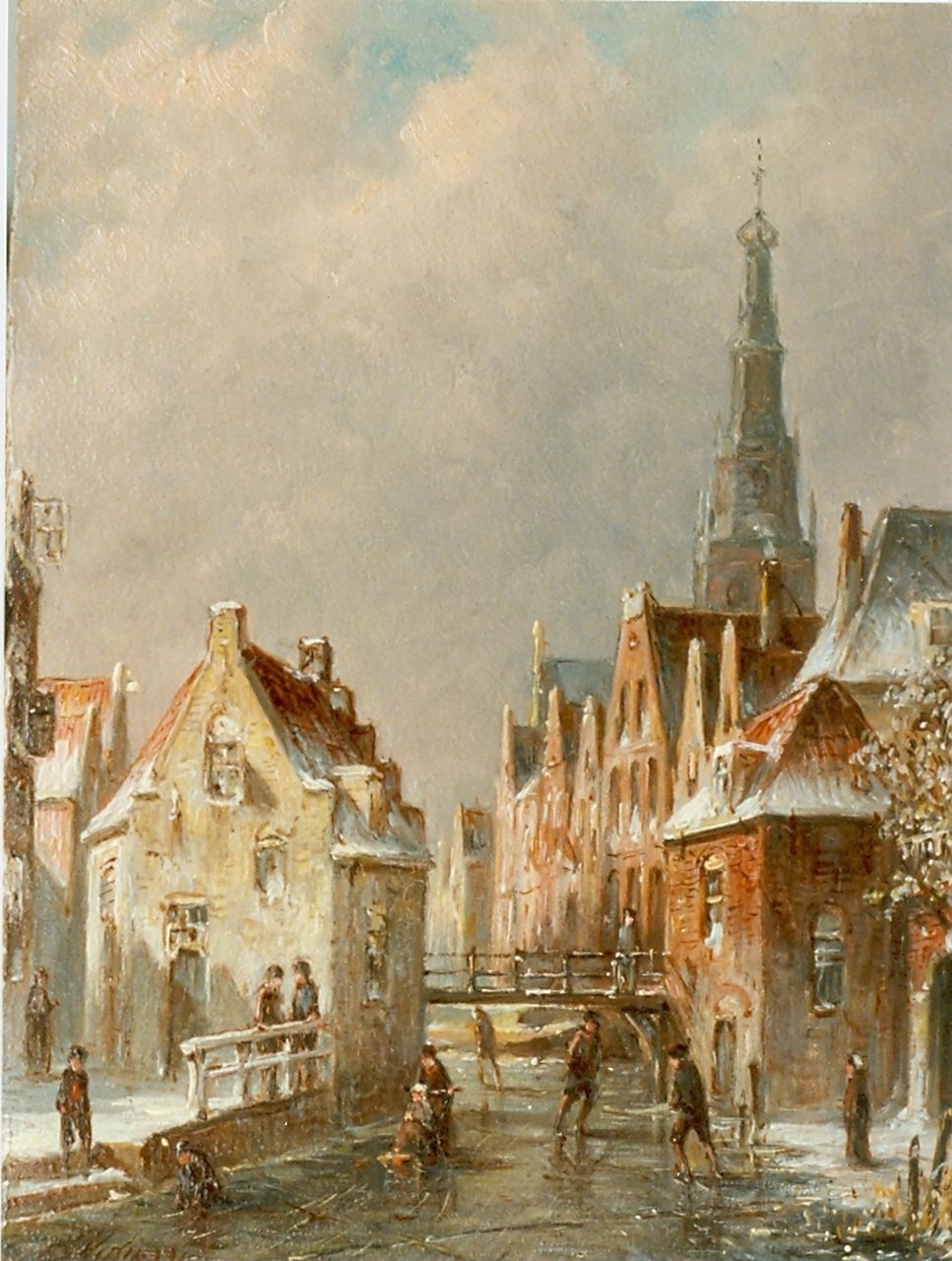 Vertin P.G. | Petrus Gerardus Vertin, Hollands stadsgezicht in de winter, olieverf op paneel 23,0 x 18,0 cm, gesigneerd linksonder en gedateerd '91 Vertin P.G. | Petrus Gerardus Vertin, Hollands stadsgezicht in de winter, olieverf op paneel 23,0 x 18,0 cm, gesigneerd linksonder en gedateerd '91