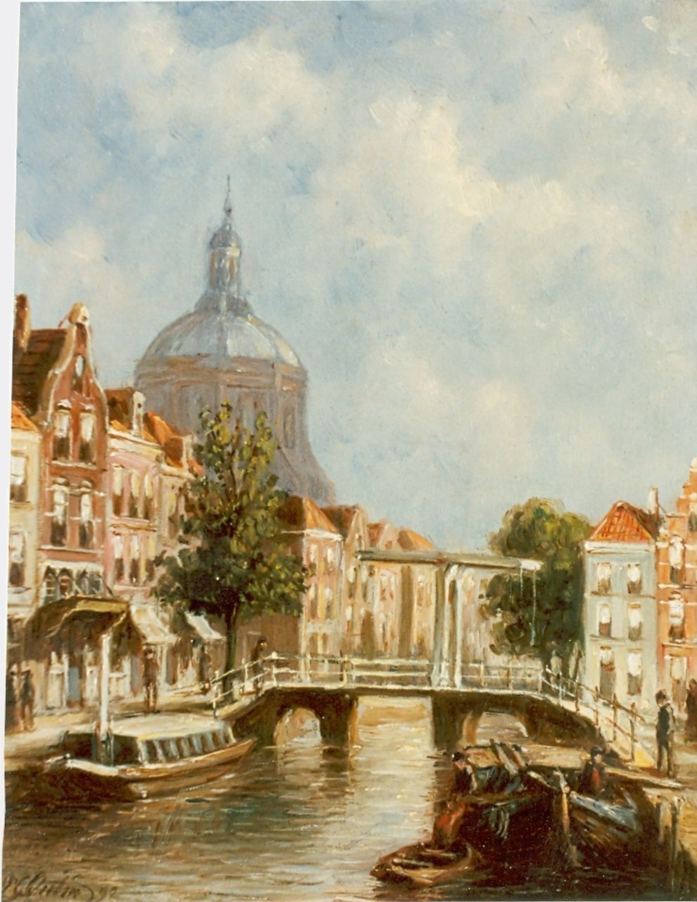 Vertin P.G. | Petrus Gerardus Vertin, Gezicht op de Marekerk, Leiden, olieverf op paneel 22,0 x 17,7 cm, gesigneerd linksonder en gedateerd '92 Vertin P.G. | Petrus Gerardus Vertin, Gezicht op de Marekerk, Leiden, olieverf op paneel 22,0 x 17,7 cm, gesigneerd linksonder en gedateerd '92