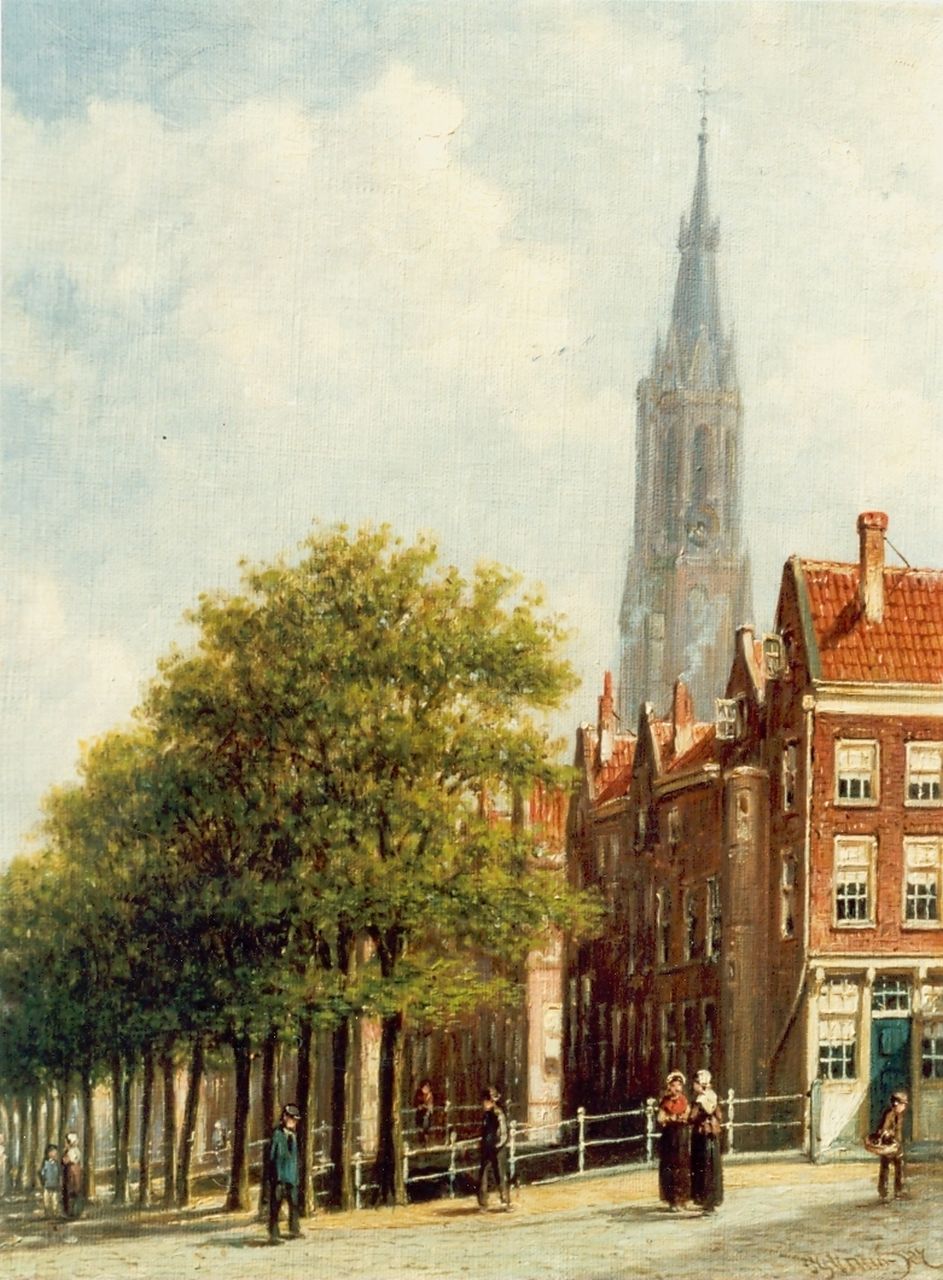 Vertin P.G. | Petrus Gerardus Vertin, Stadsgracht in zomer, olieverf op doek 33,0 x 26,7 cm, gesigneerd rechtsonder Vertin P.G. | Petrus Gerardus Vertin, Stadsgracht in zomer, olieverf op doek 33,0 x 26,7 cm, gesigneerd rechtsonder