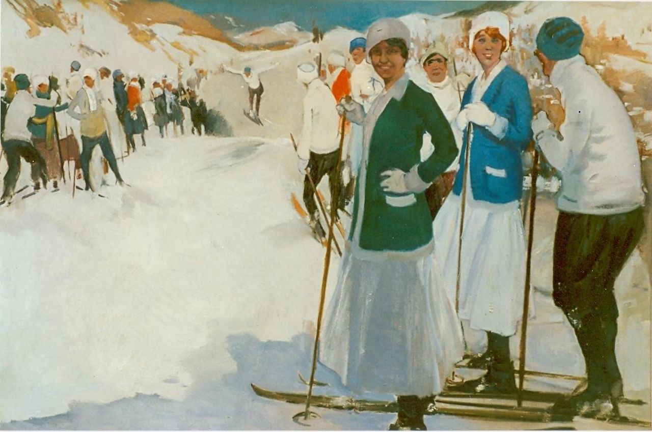 Hem P. van der | Pieter 'Piet' van der Hem, Skiën, olieverf op doek 49,6 x 64,5 cm, gesigneerd rechtsonder Hem P. van der | Pieter 'Piet' van der Hem, Skiën, olieverf op doek 49,6 x 64,5 cm, gesigneerd rechtsonder