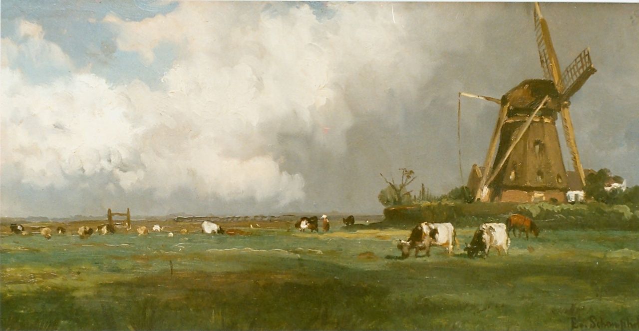 Schampheleer E. De | Edmond De Schampheleer, Studie Abcoude, olieverf op paneel 25,6 x 48,6 cm, gesigneerd rechtsonder en gedateerd 1878 Schampheleer E. De | Edmond De Schampheleer, Studie Abcoude, olieverf op paneel 25,6 x 48,6 cm, gesigneerd rechtsonder en gedateerd 1878