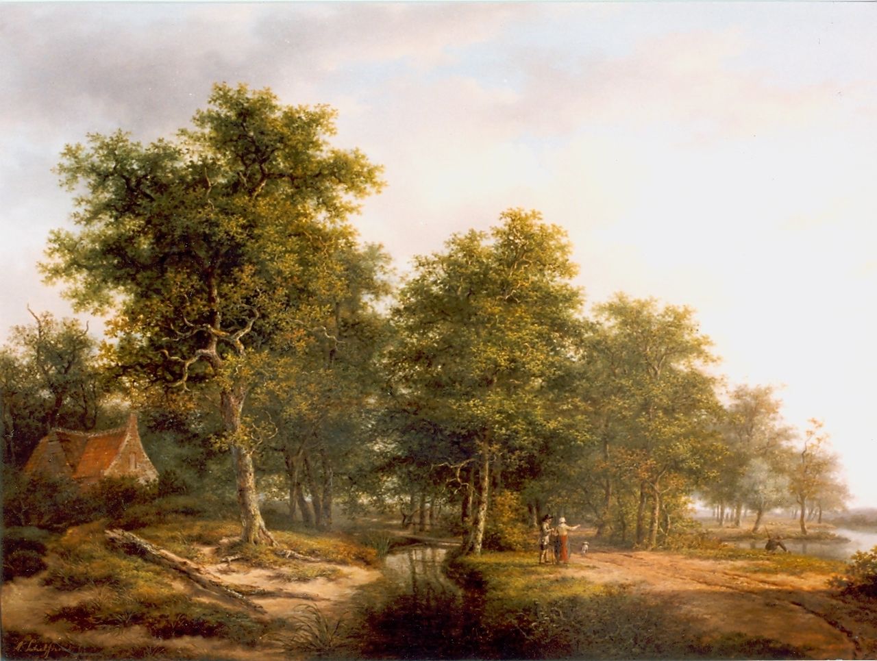 Schelfhout A. | Andreas Schelfhout, Open plek in bos, olieverf op paneel 52,7 x 72,0 cm, gesigneerd linksonder Schelfhout A. | Andreas Schelfhout, Open plek in bos, olieverf op paneel 52,7 x 72,0 cm, gesigneerd linksonder