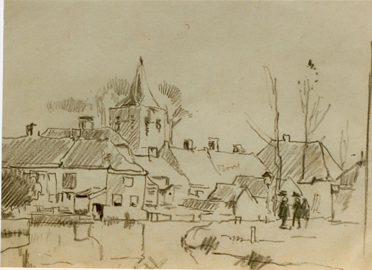 Vreedenburgh C. | Cornelis Vreedenburgh, Dorpsgezichtje, potlood op papier 12,0 x 17,0 cm Vreedenburgh C. | Cornelis Vreedenburgh, Dorpsgezichtje, potlood op papier 12,0 x 17,0 cm