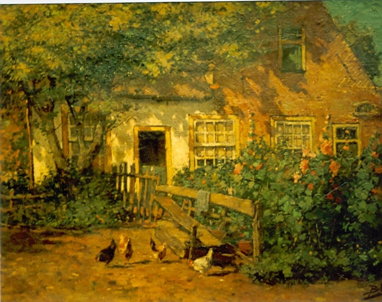 Ven P.J. van der | 'Paul' Jan van der Ven, Veldje met goudsbloemen voor een boerderij, olieverf op doek 35,5 x 55,7 cm, gesigneerd linksonder Ven P.J. van der | 'Paul' Jan van der Ven, Veldje met goudsbloemen voor een boerderij, olieverf op doek 35,5 x 55,7 cm, gesigneerd linksonder