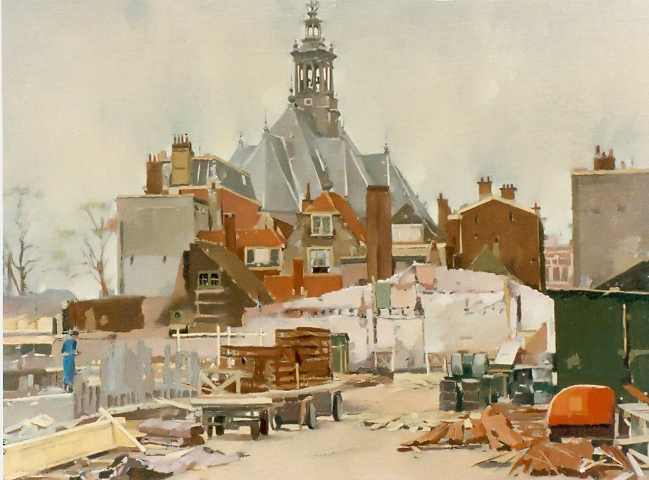 Verdonk F.W. | Frederik Willem 'Frits' Verdonk, Afbraak bij het Spui te Den Haag, olieverf op doek 44,0 x 74,0 cm, gesigneerd linksonder Verdonk F.W. | Frederik Willem 'Frits' Verdonk, Afbraak bij het Spui te Den Haag, olieverf op doek 44,0 x 74,0 cm, gesigneerd linksonder
