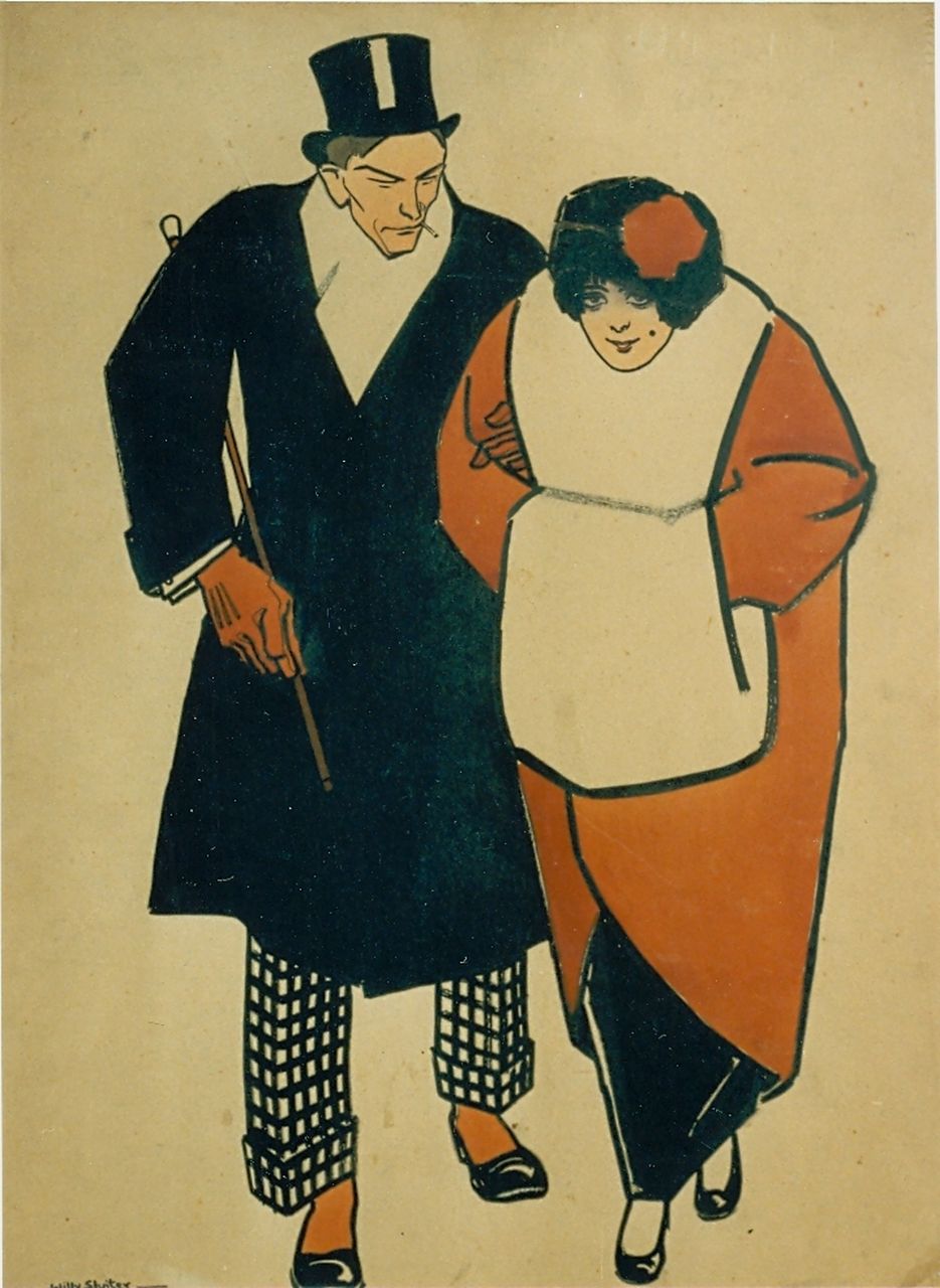 Sluiter J.W. | Jan Willem 'Willy' Sluiter, Red and black, inkt op papier 65,0 x 48,5 cm, gesigneerd linksonder Sluiter J.W. | Jan Willem 'Willy' Sluiter, Red and black, inkt op papier 65,0 x 48,5 cm, gesigneerd linksonder