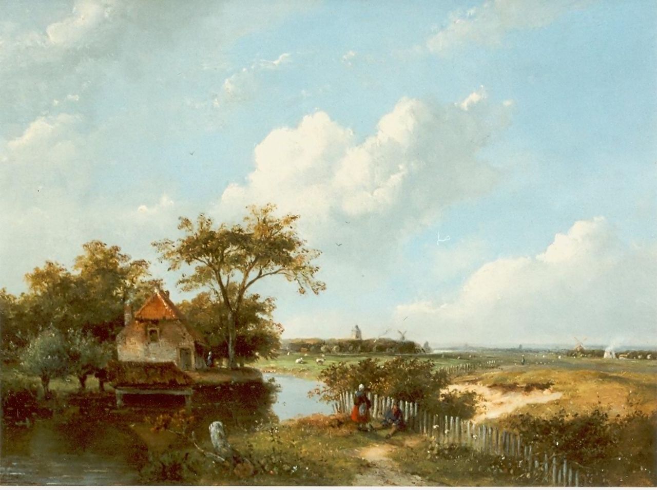 Hans J.G. | Josephus Gerardus Hans, Rustende boeren bij een kreek, olieverf op paneel 31,0 x 40,0 cm, gesigneerd linksonder Hans J.G. | Josephus Gerardus Hans, Rustende boeren bij een kreek, olieverf op paneel 31,0 x 40,0 cm, gesigneerd linksonder