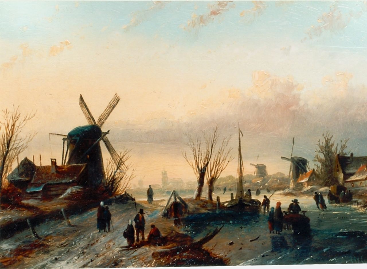 Spohler J.J.C. | Jacob Jan Coenraad Spohler, Bedrijvigheid aan bevroren vaart, olieverf op paneel 24,0 x 34,0 cm, gesigneerd rechtsonder Spohler J.J.C. | Jacob Jan Coenraad Spohler, Bedrijvigheid aan bevroren vaart, olieverf op paneel 24,0 x 34,0 cm, gesigneerd rechtsonder