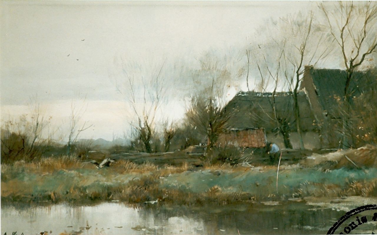 Windt Ch. van der | Christophe 'Chris' van der Windt, Gezicht op de boerderij, aquarel op papier 37,3 x 63,0 cm, gesigneerd rechtsonder Windt Ch. van der | Christophe 'Chris' van der Windt, Gezicht op de boerderij, aquarel op papier 37,3 x 63,0 cm, gesigneerd rechtsonder