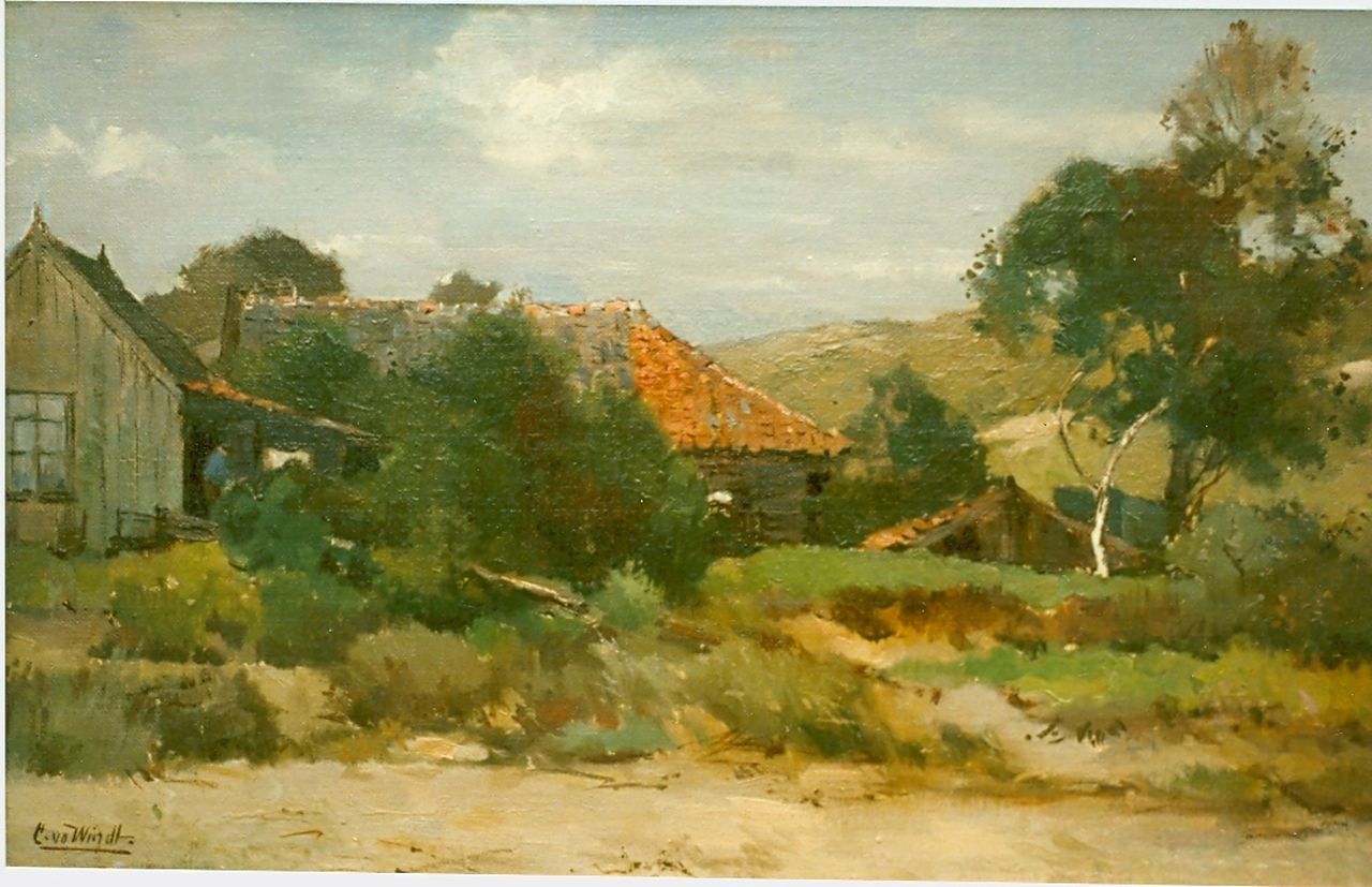 Windt Ch. van der | Christophe 'Chris' van der Windt, Gezicht op de boerderij, olieverf op doek 31,8 x 50,7 cm, gesigneerd linksonder